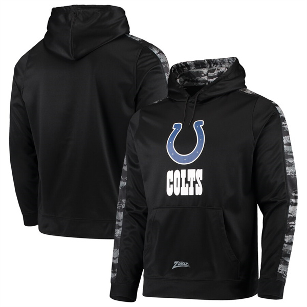 Men's Indianapolis Colts Zubaz Black Tonal Oxide Pullover Hoodie